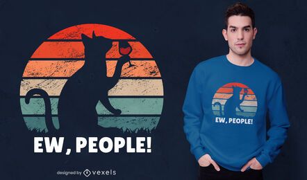 Projeto de camiseta para o pôr do sol de gato bebendo Projeto de camiseta para o pôr do sol de gato bebendo