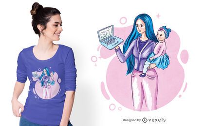 Design de t-shirt para mães trabalhadoras