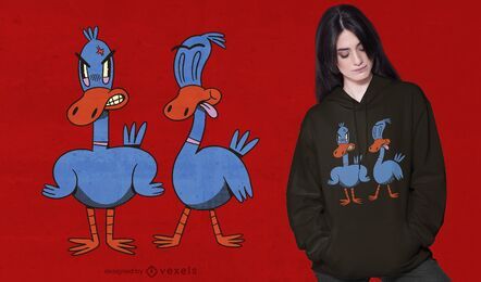 Cartoon ducks t-shirt design