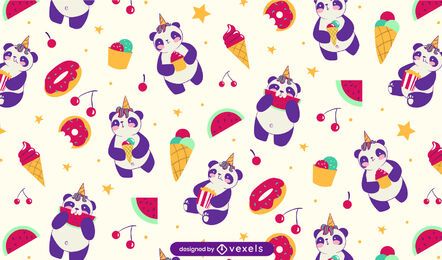 Cute panda sweets pattern design
