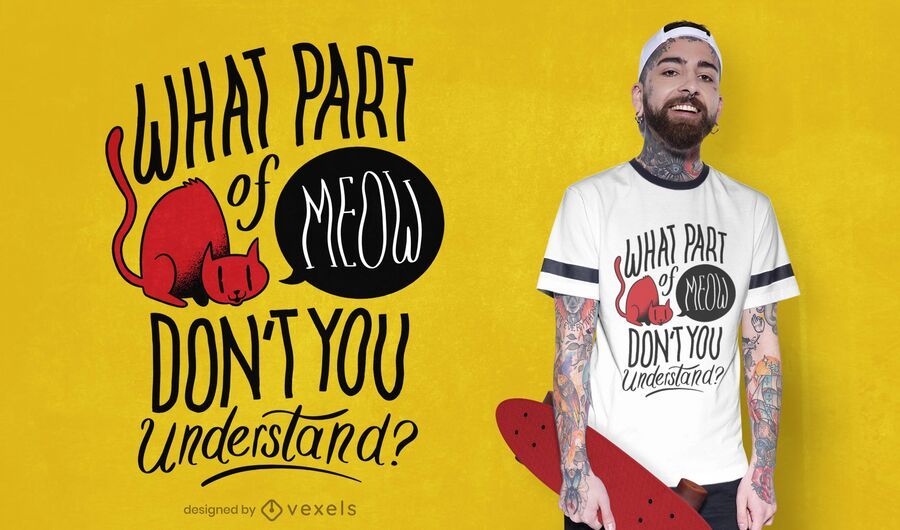 Diseño de camiseta de cita miau Diseño de camiseta de cita miau