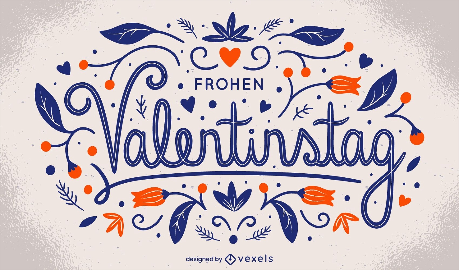 German valentine's day lettering quote