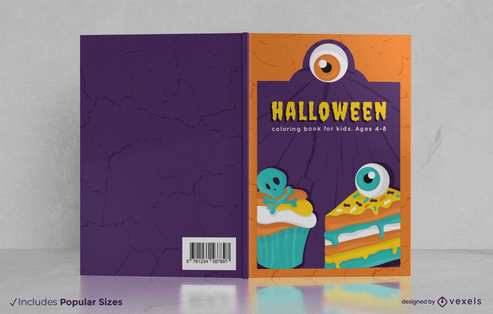 Diseño de portada de libro de comida de Halloween