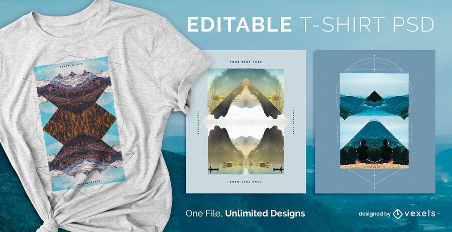 Mirror t-shirt design psd Mirror t-shirt design psd