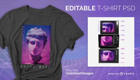 TV statische T-Shirt Design psd