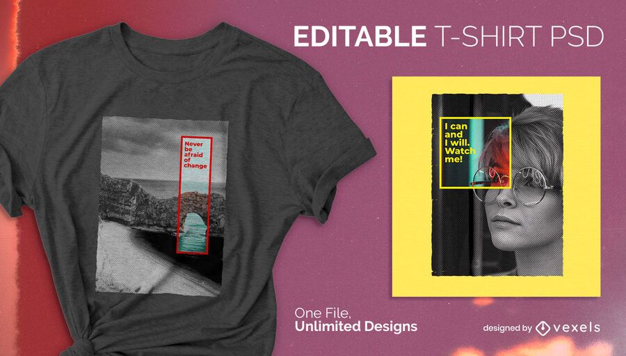 Color square scalable t-shirt psd Color square scalable t-shirt psd