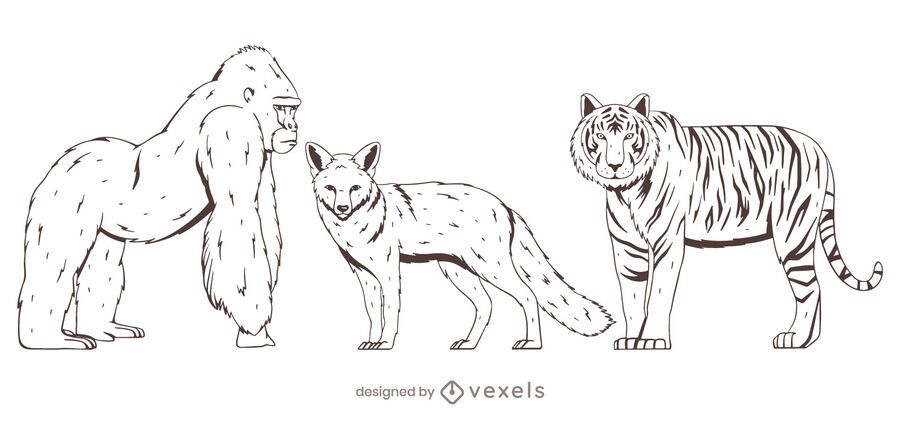 Animal set diseño dibujado a mano Animal set diseño dibujado a mano