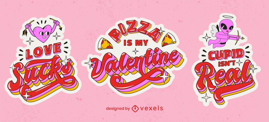 Anti Valentines Zitat Aufkleber Set Anti Valentines Zitat Aufkleber Set