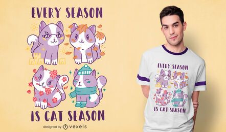 Design de camisetas da temporada de gatos Design de camisetas da temporada de gatos