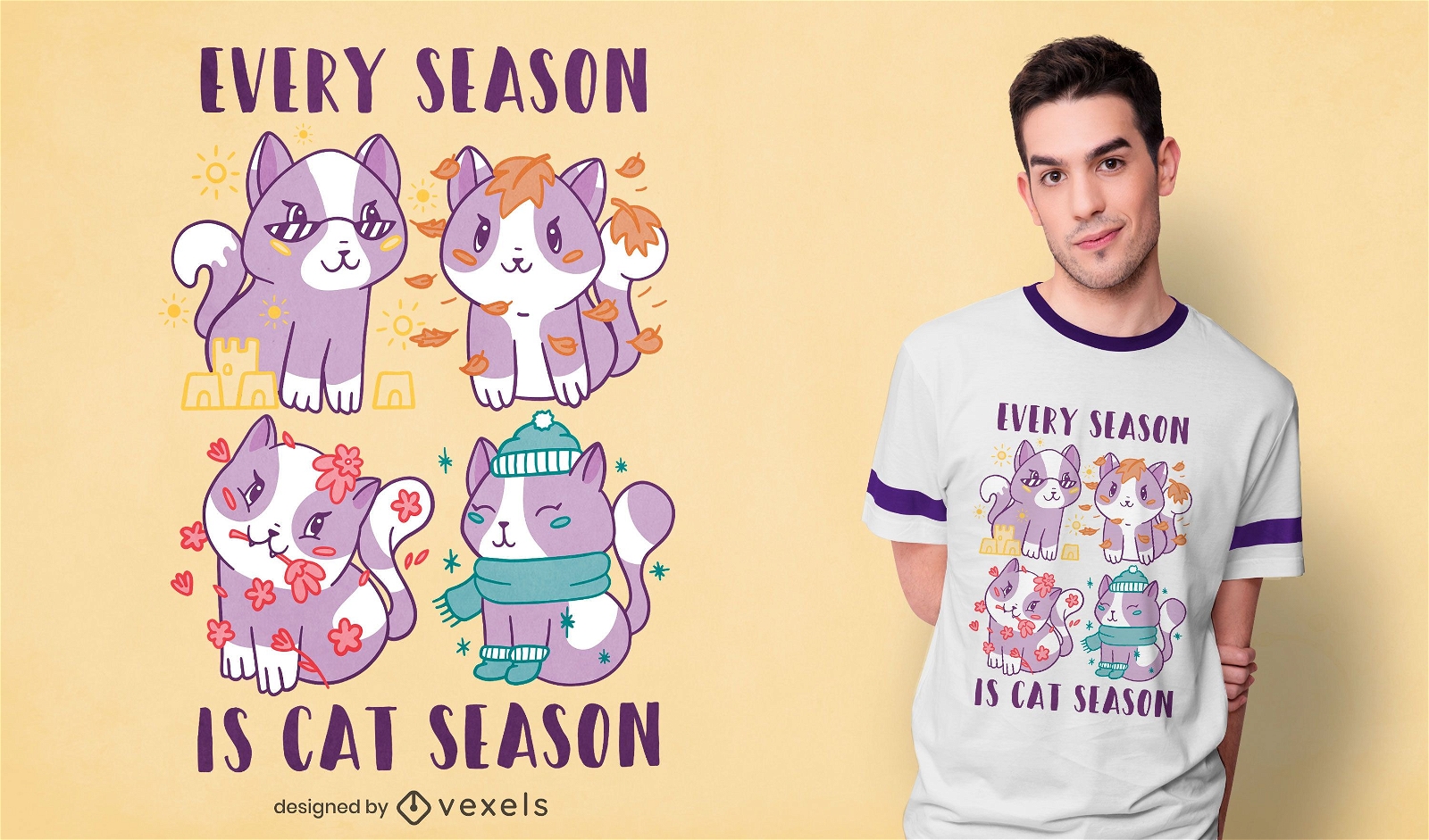 Design de camisetas da temporada de gatos