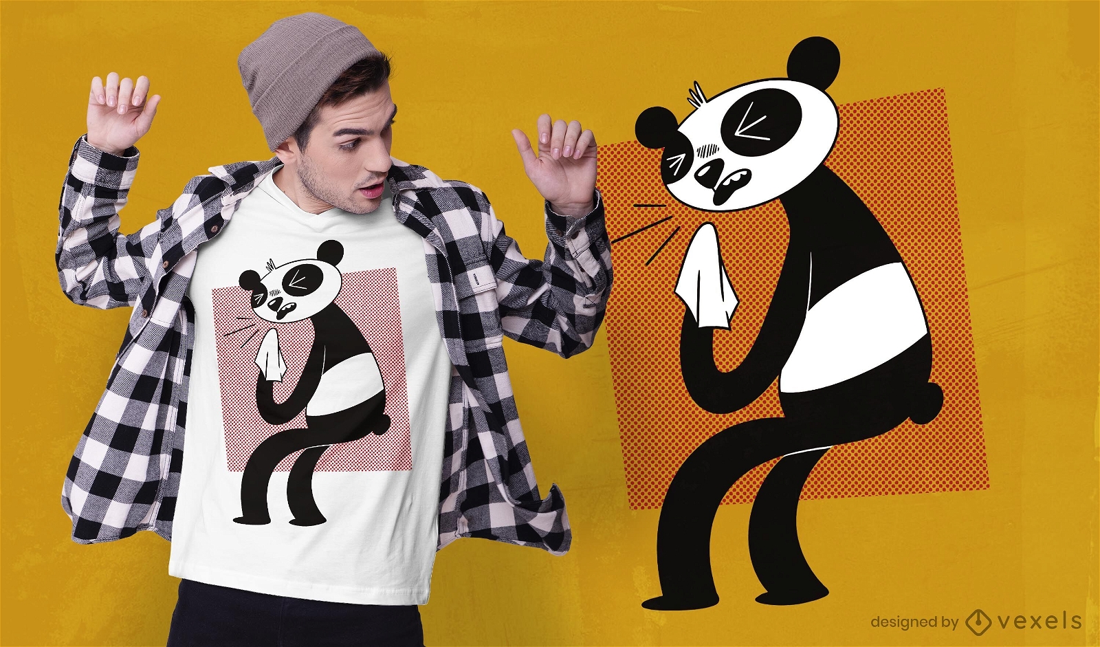 Allergic panda t-shirt design
