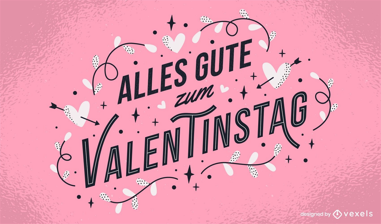 Deutscher Schriftzug des Valentinstag