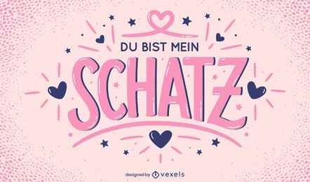 Valentine's day german lettering design