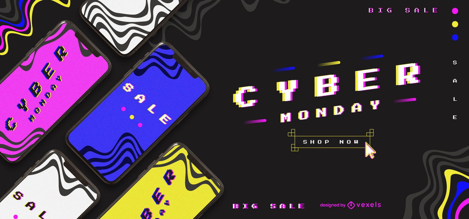 Cyber monday retro slider design