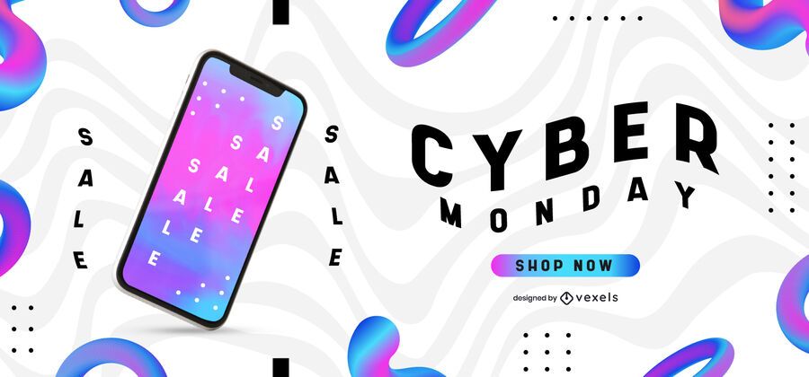 Diseño de control deslizante ondulado de Cyber Monday Diseño de control deslizante ondulado de Cyber Monday