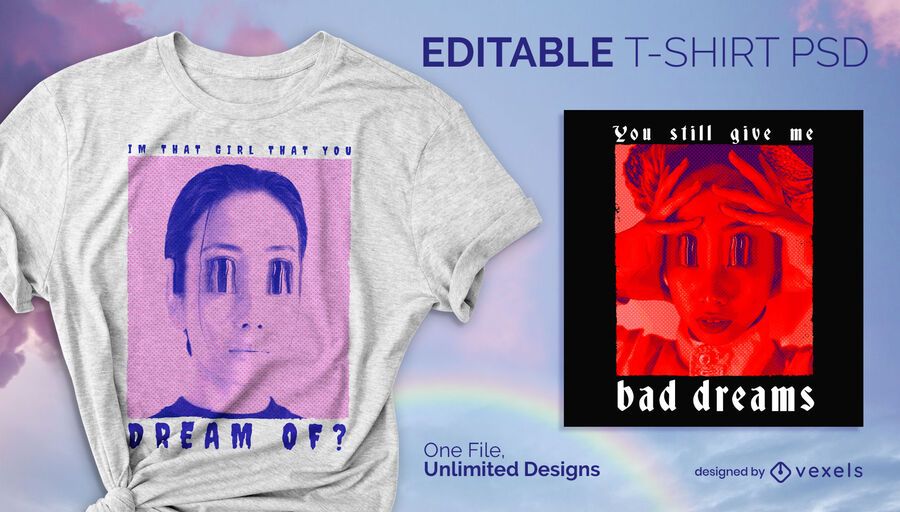 Big eyes t-shirt design psd Big eyes t-shirt design psd