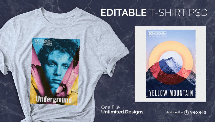 Alternative colors scalable t-shirt psd Alternative colors scalable t-shirt psd