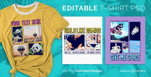 Comic skalierbares T-Shirt psd