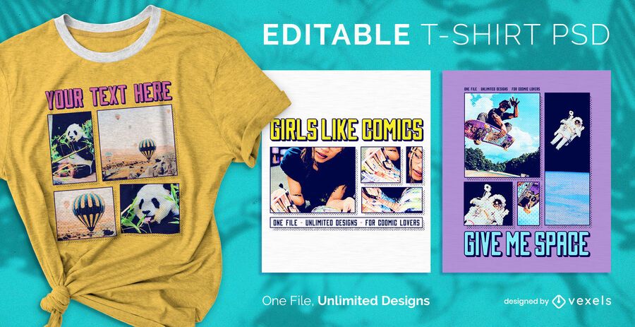 Comic scalable t-shirt psd Comic scalable t-shirt psd