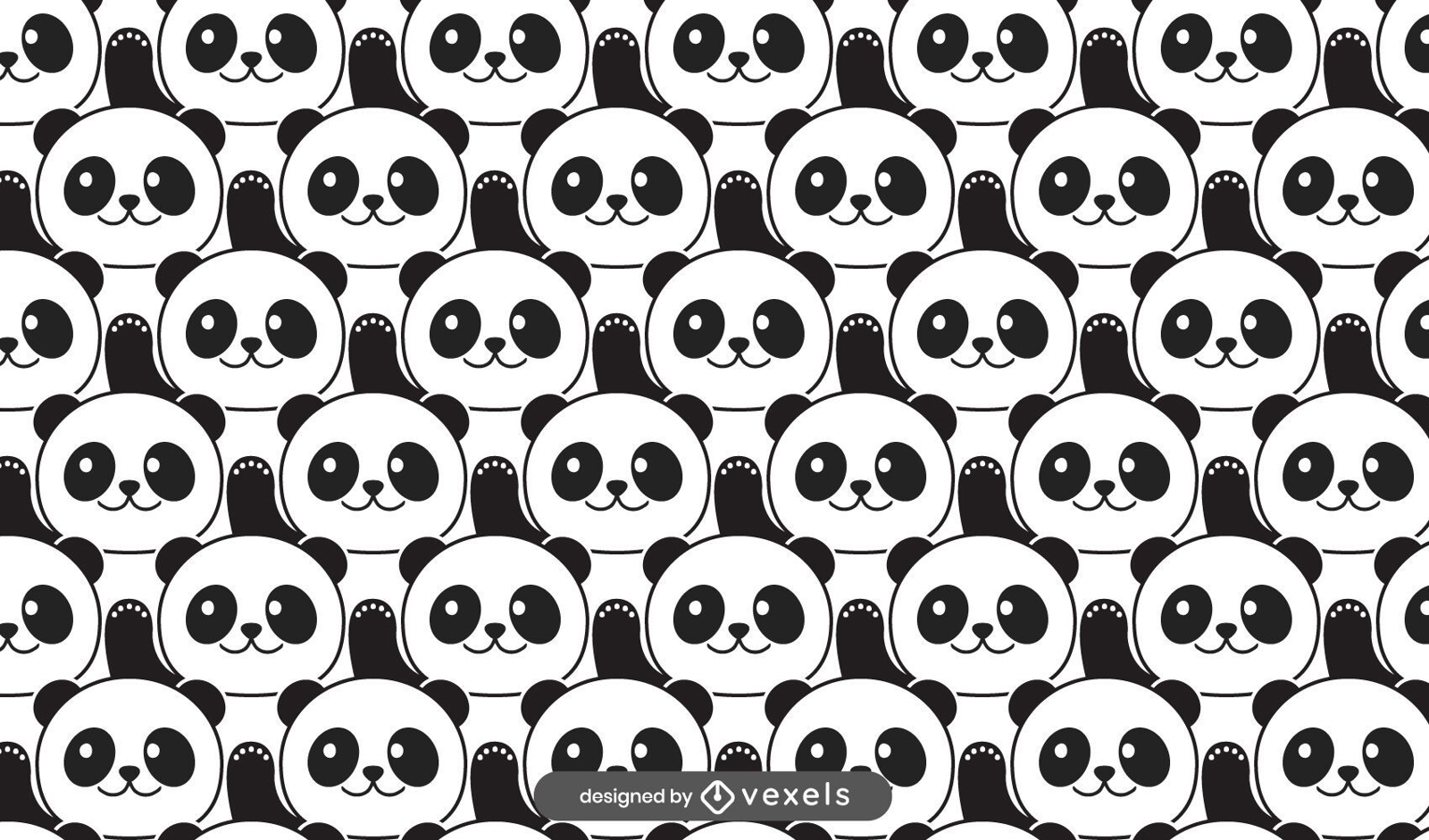 Desenho de padrão de urso panda fofo
