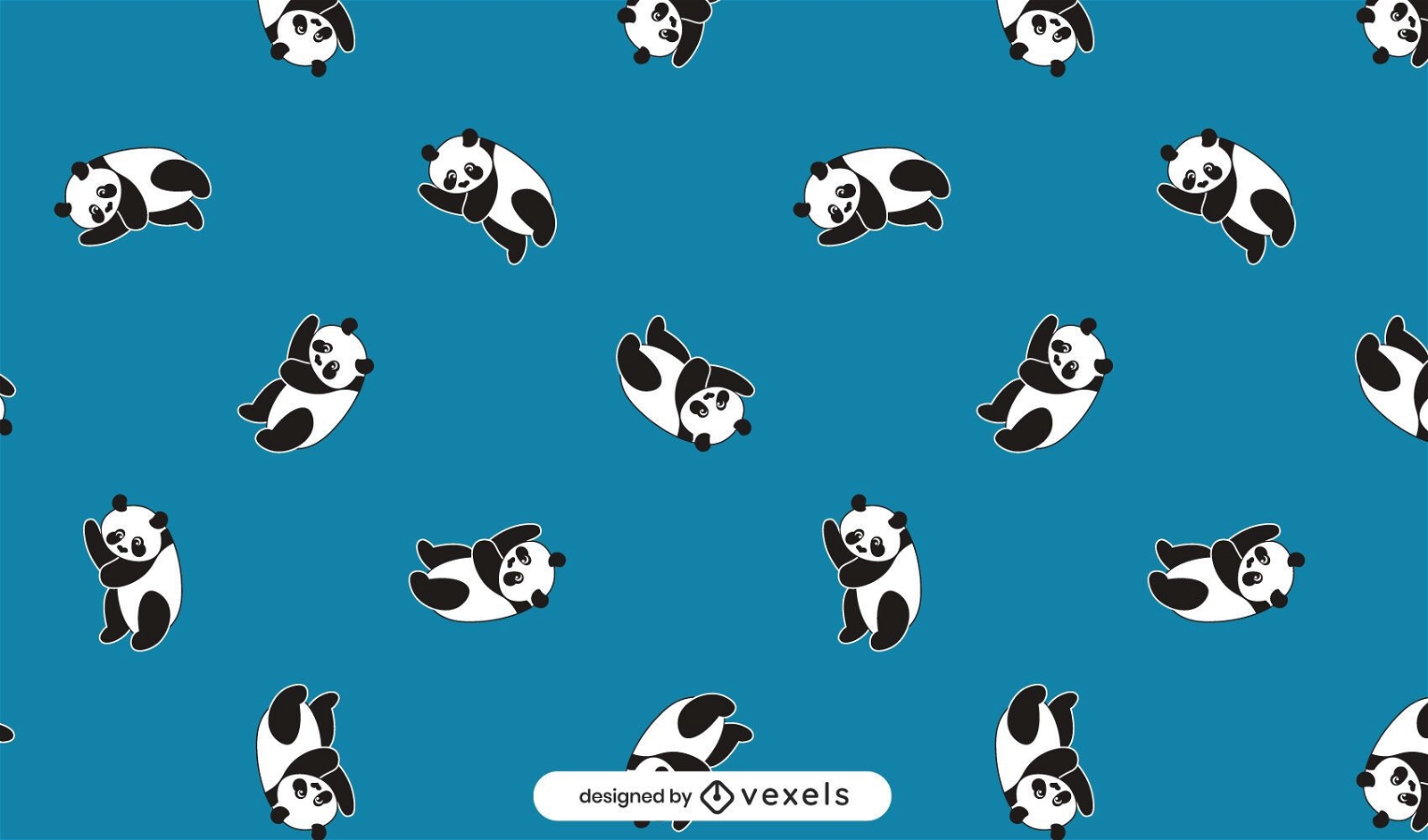 Desenho de padrão de pandas fofos