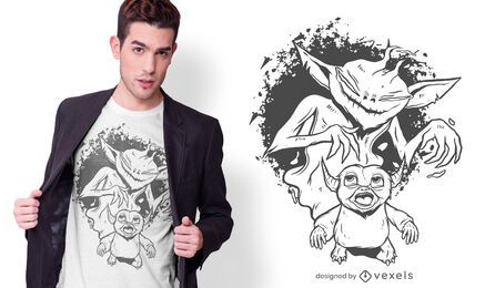 Design de camiseta com sombra monstruosa Design de camiseta com sombra monstruosa
