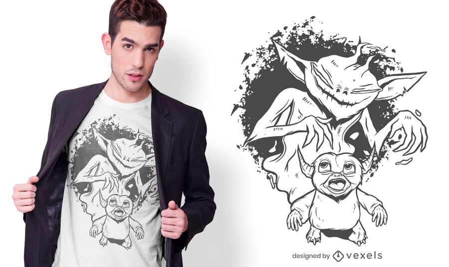 Diseño de camiseta de sombra monstruosa Diseño de camiseta de sombra monstruosa