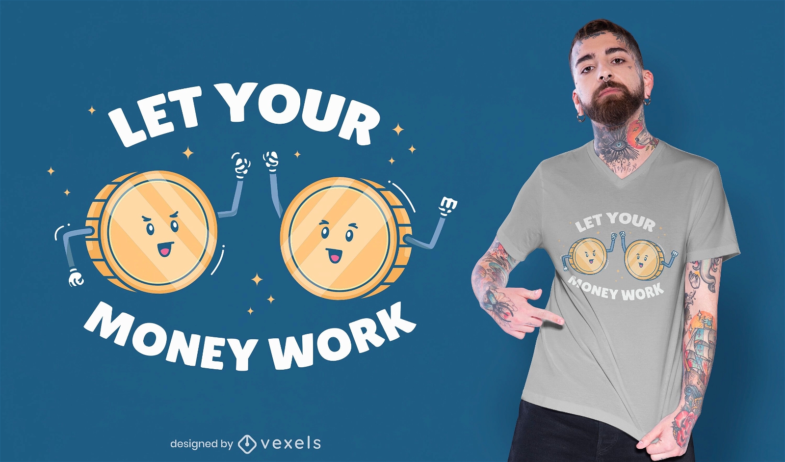 Design de camisetas de trabalho para dinheiro