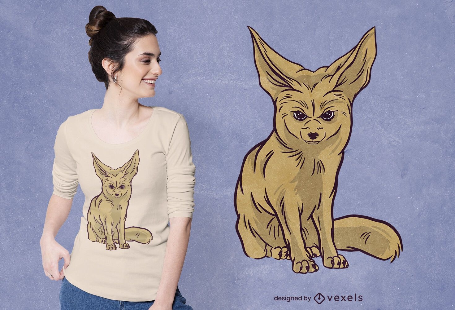 Design de t-shirt Fennec fox