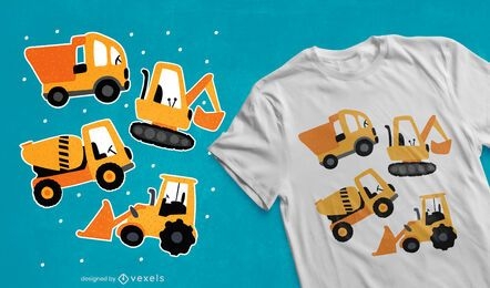 Design de camisetas para máquinas de construção