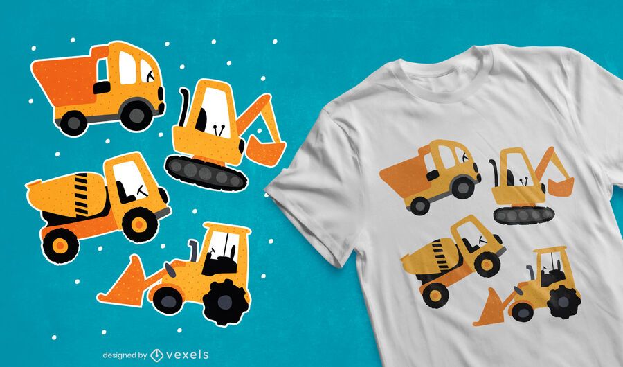 Construction machines t-shirt design Construction machines t-shirt design