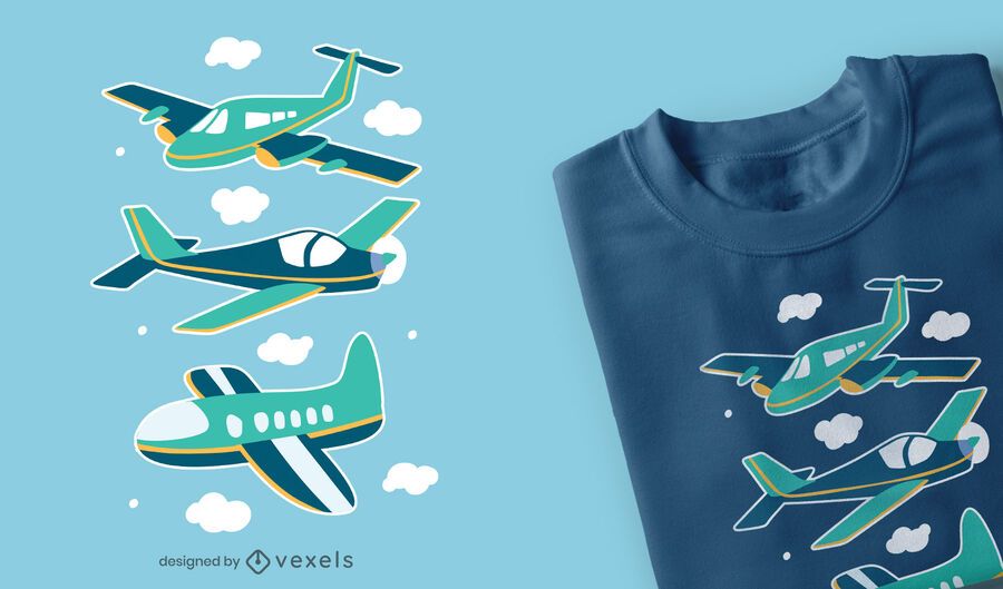 Diseño de camiseta de aviones Diseño de camiseta de aviones