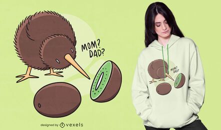Design engraçado de t-shirt de pássaro kiwi