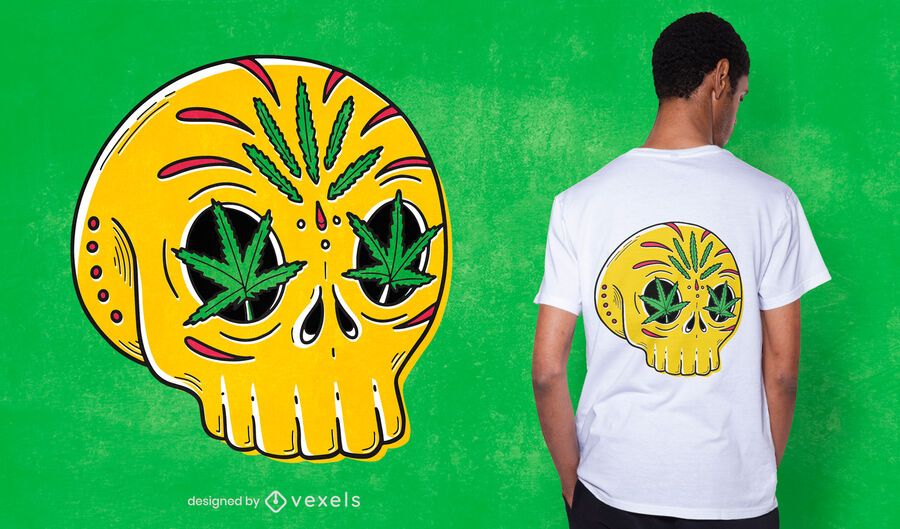 Skull weed t-shirt design Skull weed t-shirt design