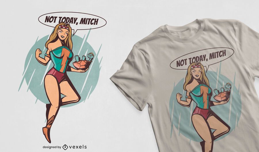 Hoje não mitch design de camiseta Hoje não mitch design de camiseta