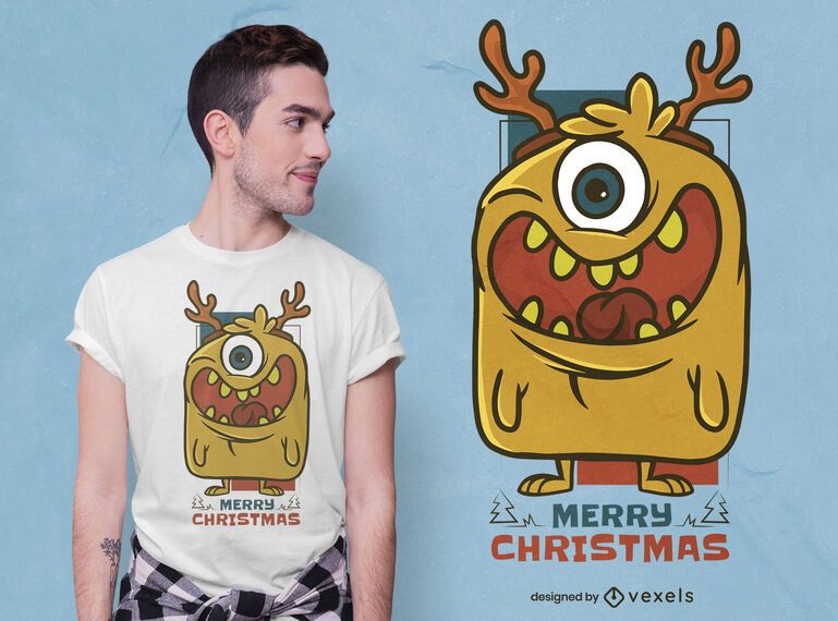 Weihnachtsmonster-T-Shirt Design - Vektor Download