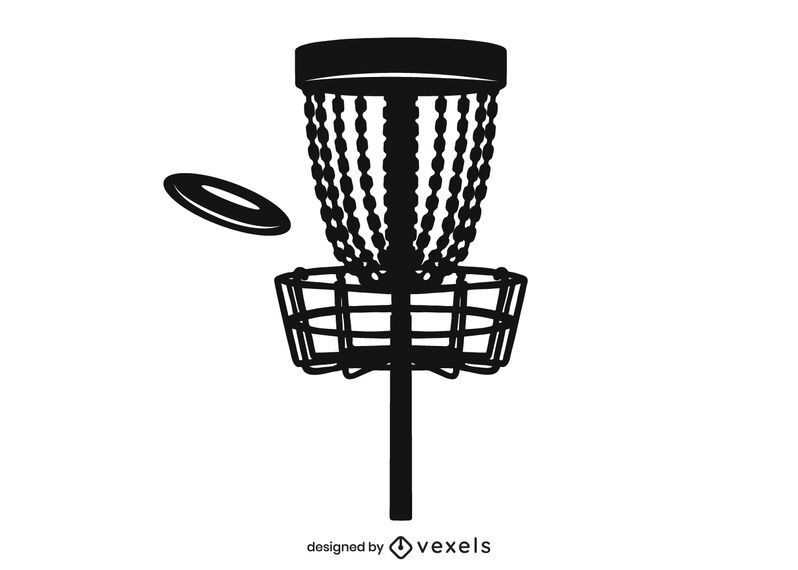 Disc golf basket silhouette design Disc golf basket silhouette design