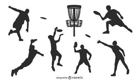 Disc golf players silhouette design