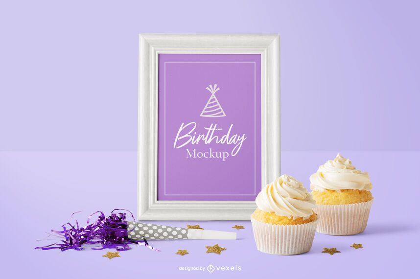 Birthday frame psd mockup composition Birthday frame psd mockup composition