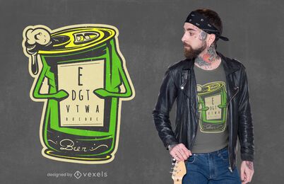 Diseño de camiseta de gráfico de ojo de cerveza.