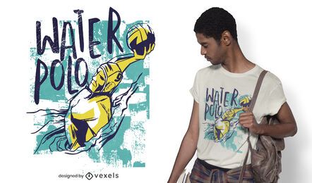 Grunge waterpolo player t-shirt design