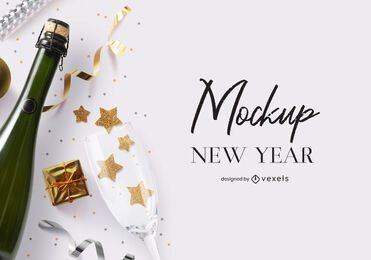 New year party mockup composition psd