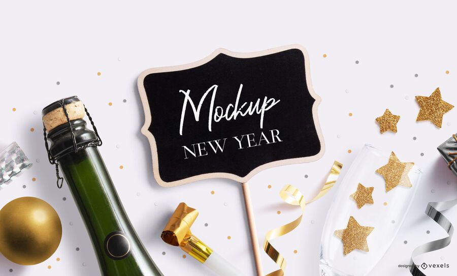 New year mini blackboard mockup composition New year mini blackboard mockup composition
