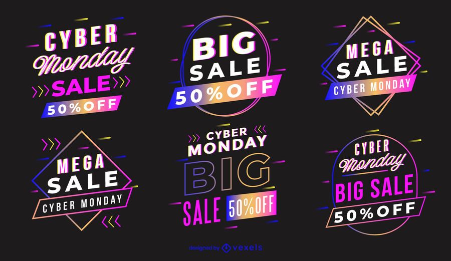 Cyber monday badge set Cyber monday badge set