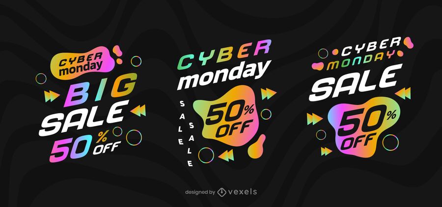 Cyber monday sale badge set Cyber monday sale badge set