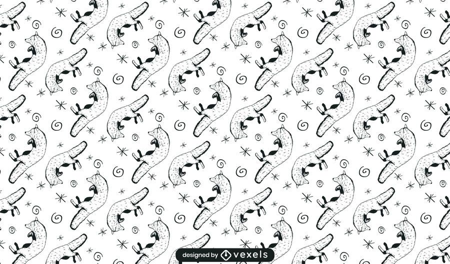 Hand drawn fox pattern design Hand drawn fox pattern design