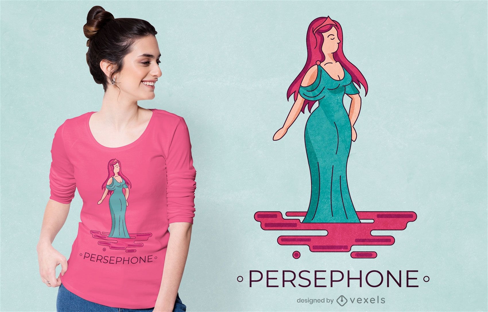 Design de camiseta da deusa grega Perséfone