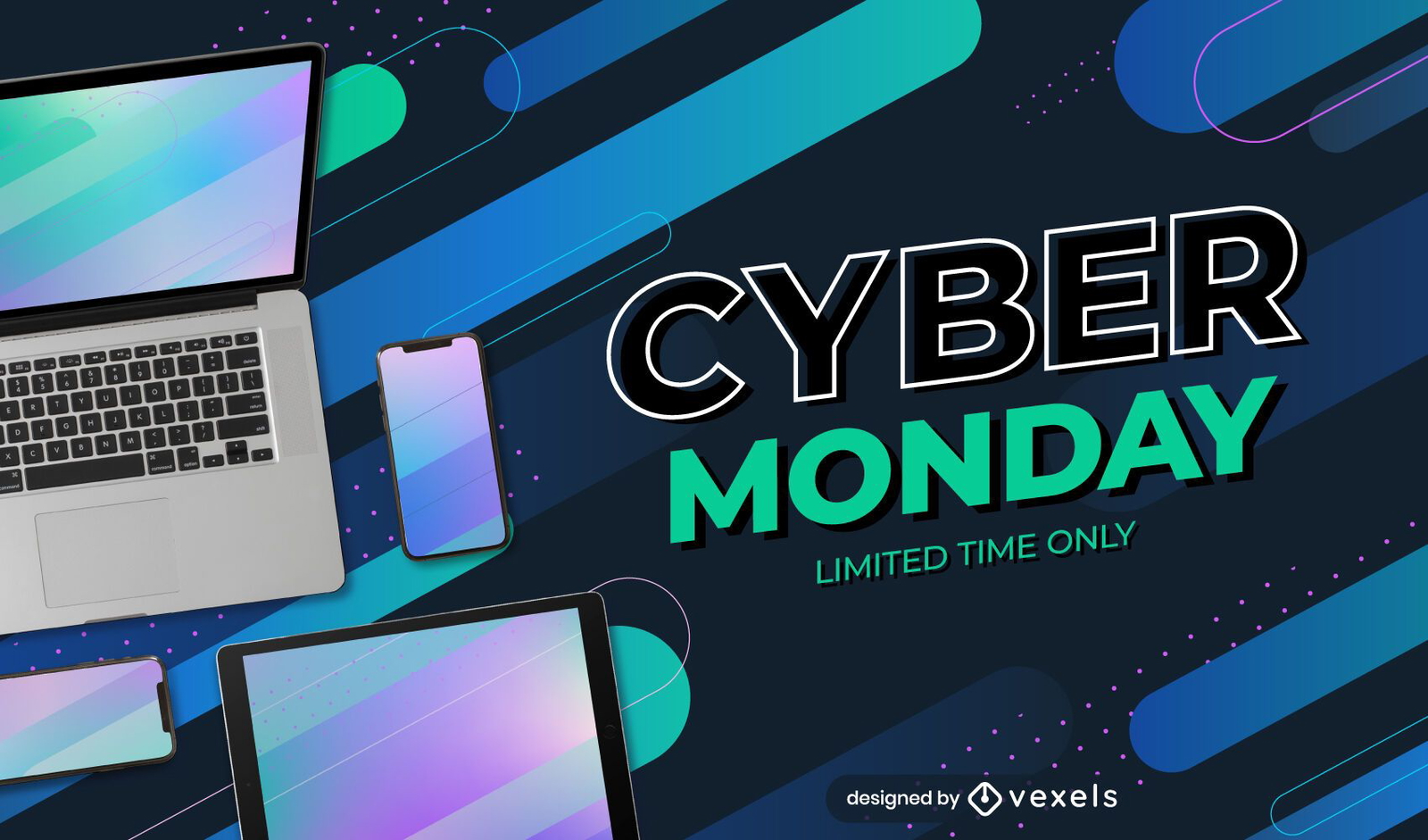 Modelo de controle deslizante da promoção Cyber Monday