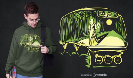 Design de camiseta de mulher de terror