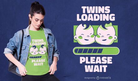 Twins loading t-shirt design Twins loading t-shirt design